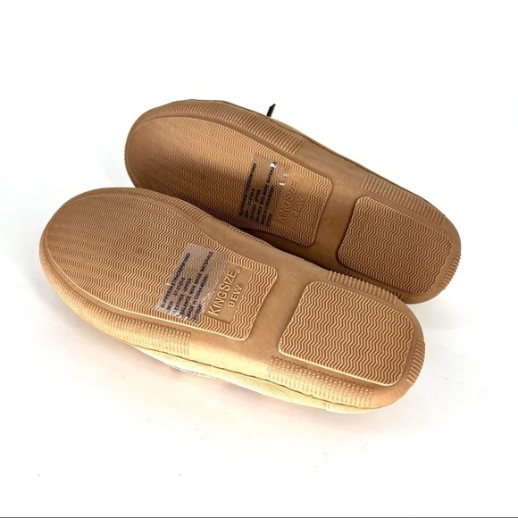 KINGSIZE Men's SUEDE TRACKER SLIPPERS Tan- Size 9 EW - Picture 6 of 8